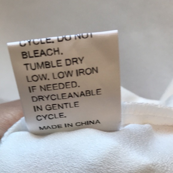 White top with sheer sleeves and pearl details, size small - Picture 6 of 8